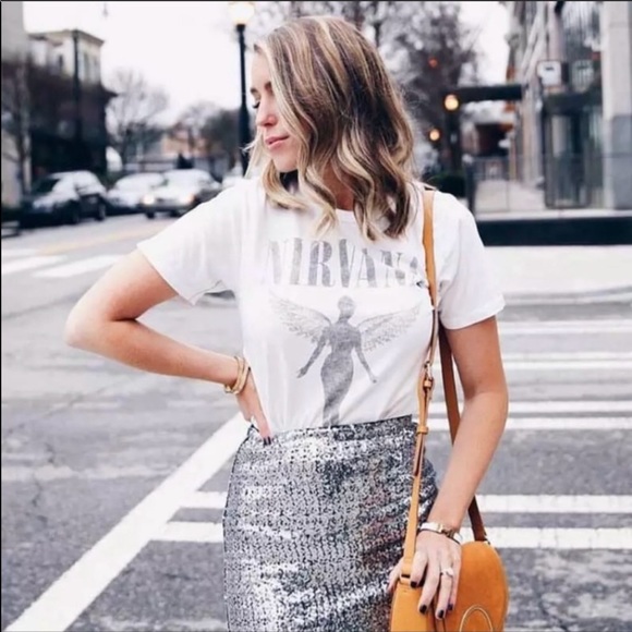 Lena Vie Tops - Vintage Bohemian Nirvana Concert Angel Tour Tee